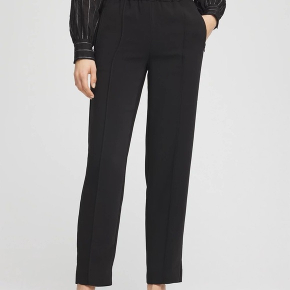 Chicos side zip straight leg Black dress Pants 2 front pockets elastic waist 1.5 - Picture 2 of 7